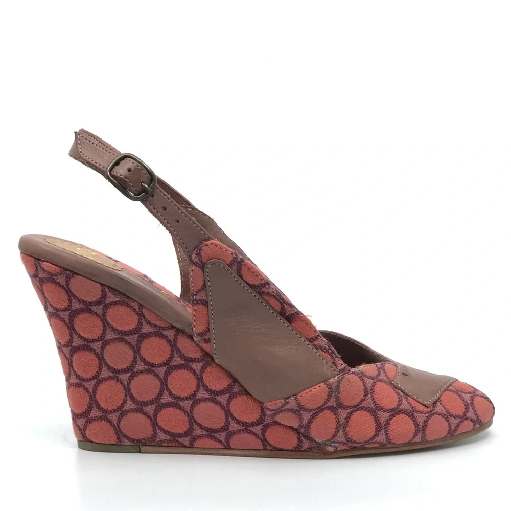 CYDNEY MANDEL PINK‎ & PURPLE JACQUARD WEDGE